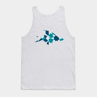 Long Fin Fish Silhouette with Pattern Tank Top